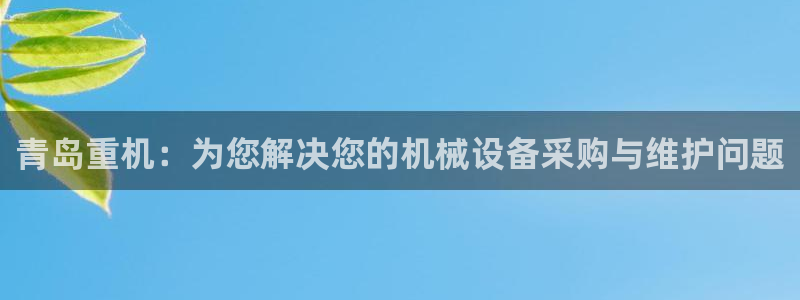 天宏娱乐吴皇：青岛重机：为您解决您的机械设备采购与维护问题