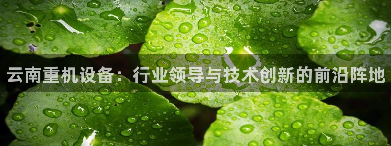 天宏娱乐e 判官：云南重机设备：行业领导与技术创新的前沿阵地